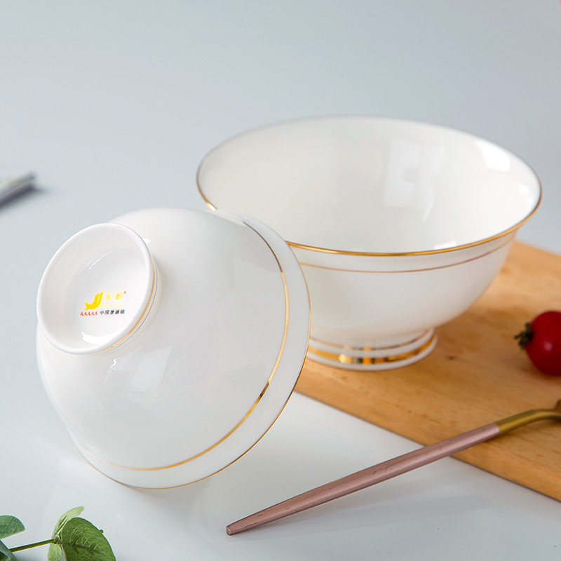 Fuels the tableware bowls of jingdezhen ipads porcelain hotel table manually bowl of hot bowl of rice bowls tall foot big rainbow such use