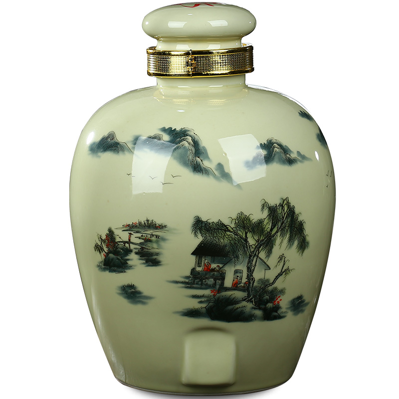 Jingdezhen ceramic jar 10 jins jars with leading 20 jins wine - making it household hip it 30 kg