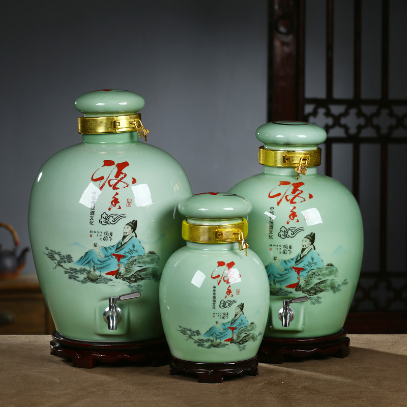 Jingdezhen ceramic bottle wine jar 10 jins 20 jins 30 jins mercifully jars wine home hip flask it 50 pounds