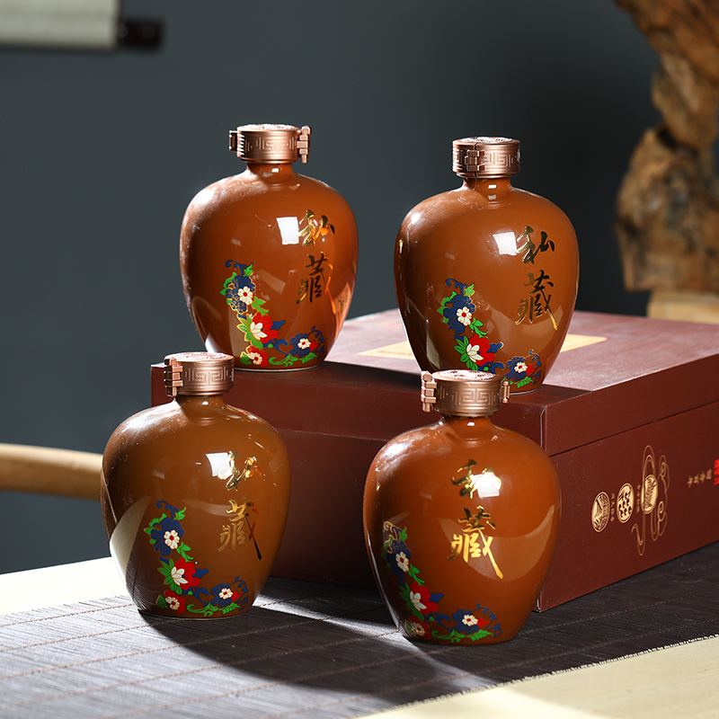 Jingdezhen ceramic jar 1 catty the empty bottle of bottle of household hip hip seal storage bottle gift boxes