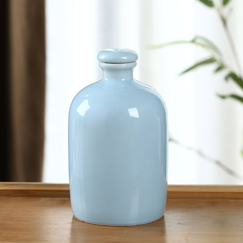 Xin MAO jingdezhen ceramic bottle 1 kg pack home wine pot seal shadow blue glaze empty wine bottles of wine jar