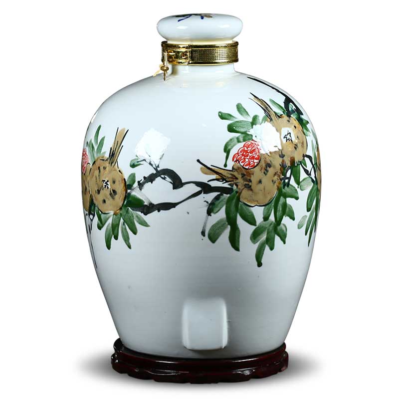 Hand - made ceramic jar of jingdezhen ceramic bottle 10 jins 30 jin wine VAT mercifully jars with leading 50 pounds