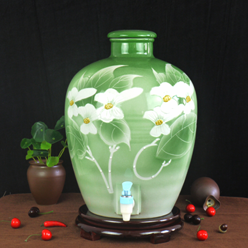 Jingdezhen ceramic jar it empty bottle expressions using with leading seal carved 20 jins 50 kg wine mercifully jars