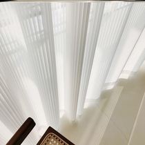 Window yarn Curtain Living Room Light Shadow Mesh Red Dream Little Fresh venetian Veil Striped White Yarn Vertical Balcony Upscale White