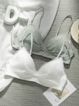 Japanese Summer Thin White Underwear Woman Coalless Steel Ring Adjustment Type No-Mark Large Chest Display Small Text Bra Suit