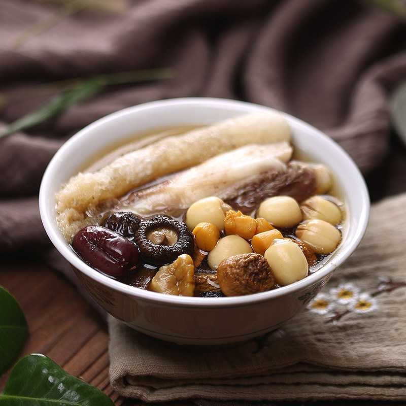 竹荪干贝菌菇汤冬季广东煲汤料炖汤材料炖品材料老火汤