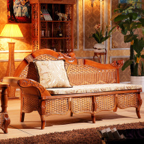 Rattan chaise longue Rattan art bed tail chair Leisure chaise longue Rattan sofa bed High-end Rattan chaise longue