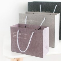 Paper solid color business paper pocket hand gift minimalist wedding square box clothes bag paper bag