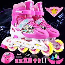 Young children skate set 2-3-4-5 years old 6 beginner baby roller skating roller skating roller skating children male and female children double row