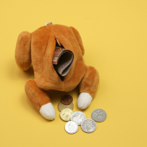 Zero wallet female SHARK Sa Keliang chicken small wallet cute chicken leg whole chicken short plush coin bag male and female Original