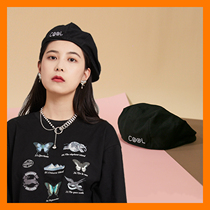 SHARK Sa cut beret men and women art ins street trend letter embroidery retro anti-wearing hat painters hat