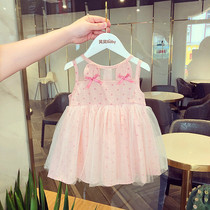 girls' dress summer fairy princess dress 2020 summer new Korean baby girl's mesh puffy dress