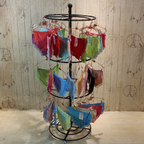 Central iron round hanging bra underwear shelf floor-standing multi-layer underwear display stand multifunctional rotating underwear shelf