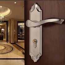 304 stainless steel fire door lock swing door push door lock bedroom universal double lock tongue bathroom home handle lock