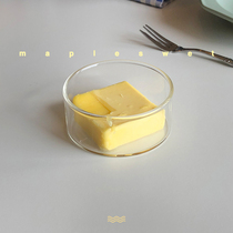 Borosilicate butter cup round wide mouth fruit cup 180ml side dish bowl transparent glassware yogurt cup snack