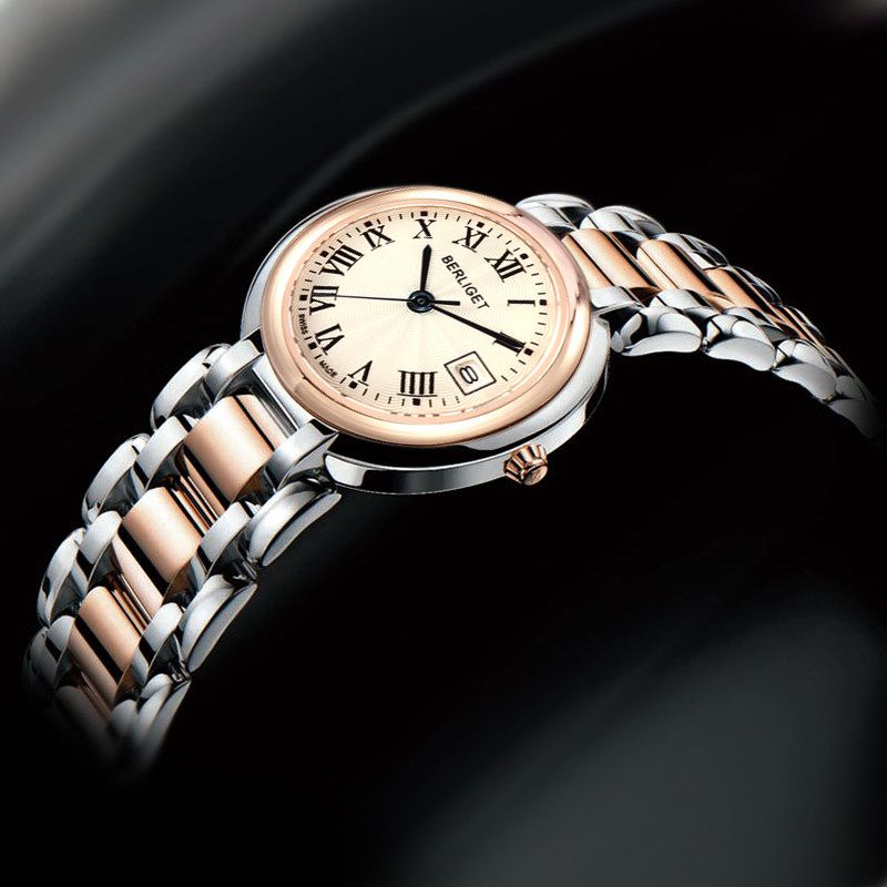 宝丽爵正品女士复古钢带手表 经典时尚防水女表 手表女_7折现价260元