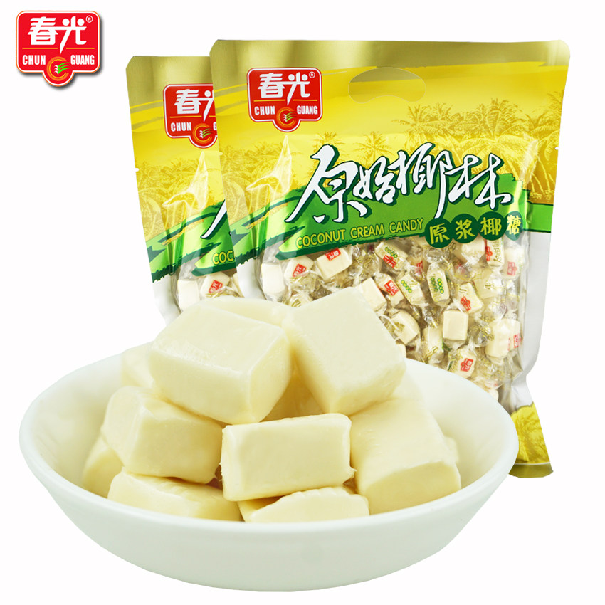海南特产 春光原浆椰糖450gx2袋 软质糖果 春光椰子