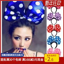 Cute butterfly headdress Glitter hairband Hair accessories Luminous bow Mickey night party stall supply