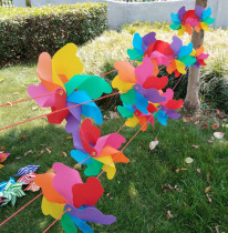 Seven corner color pull string windmill pvc string rope outdoor farm hanging decoration kindergarten advertising scenic spot Real Estate Real Estate