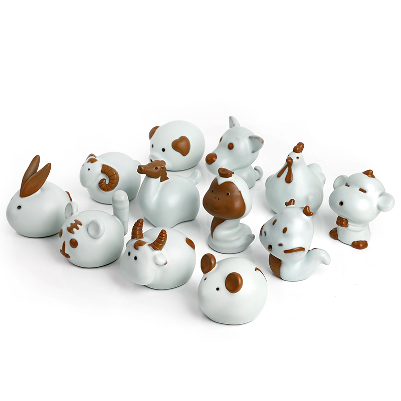 上善若水陶瓷十二生肖摆件03071