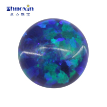 Round artificial Euroberth OPAL round flat bottom vegan face dark blue to color Oper Australian nude stone OP14