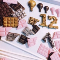 Fondant baking cake mold Waffle doughnut starfish button Five-pointed star digital English Ice cream love