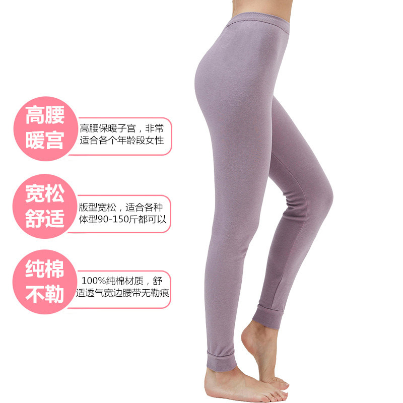 Осеннее хлопковое термобелье, демисезонные хлопковые штаны, удерживающие тепло леггинсы, для среднего возраста, высокая талия 