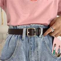 South Koreas East Gate belt female CHIC square buckle Korean student simple jeans belt Joker mens net red same model