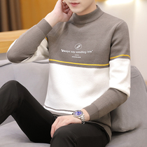 Autumn and winter half-tall sweater men plus and thick knitting knitting sweater wear and wet men warm sweater tide