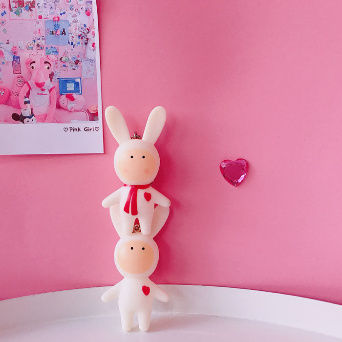 韩国ins日系可爱卡通兔子不二公仔钥匙扣包包挂件车挂饰生日礼物