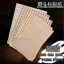 Round red arrow self-adhesive label defective product unqualified repair rework mark up sticker