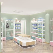 Childrens clothing store display multi-floor-mounted childrens clothing baby shop shelves showcase milk shelf display rack