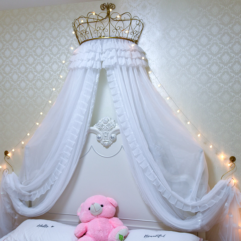 公主床头纱帐床幔床头帘欧式酒店美容院装饰帘纱帘纱幔公主纱帐蚊