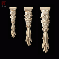 Eurostyle solid wood column head applique Roman column beam Tots wardrobe decorated with carved columns wood flowers Roman studs head