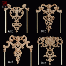 Eurostyle solid wood carvings applique with flower cabinets applique solid wood flower sheet European-style cabinet door furniture to decorate vertical door flowers