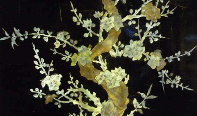 粘贴螺钿画 贝壳纸画 螺钿粉画 梅花漆画 蛋壳镶嵌 独创精品热卖_7折