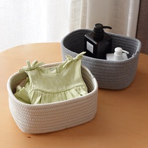 Japanese cotton thread storage box clothes cosmetics snacks storage basket fabric desktop finishing box storage box basket frame