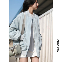 CHICVEN street free casual bf wind loose baseball suit zipper solid color jacket coat women Spring