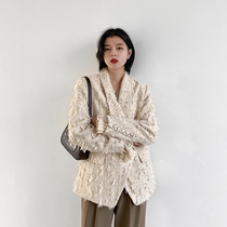 CHICVEN annual meeting New year temperament small high luxury three-dimensional tassel suit jacket women design sense suit