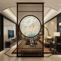 Solid wood screen partition of European style new Chinese style Japanese carving hollow porch wall customization of background wall