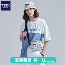 (Buy 1 get 1 free)Color cotton t-shirt short-sleeved 2021 summer boys street style couple top