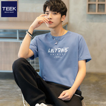 TEEK summer dress pure cotton short sleeve T-shirt man 2022 Summer new teen student ins trend half sleeve clothes