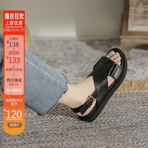 Thick-soled Roman sandals 2021 new womens shoes explosive coarse heel shoes summer word with wild Net Red student shoes