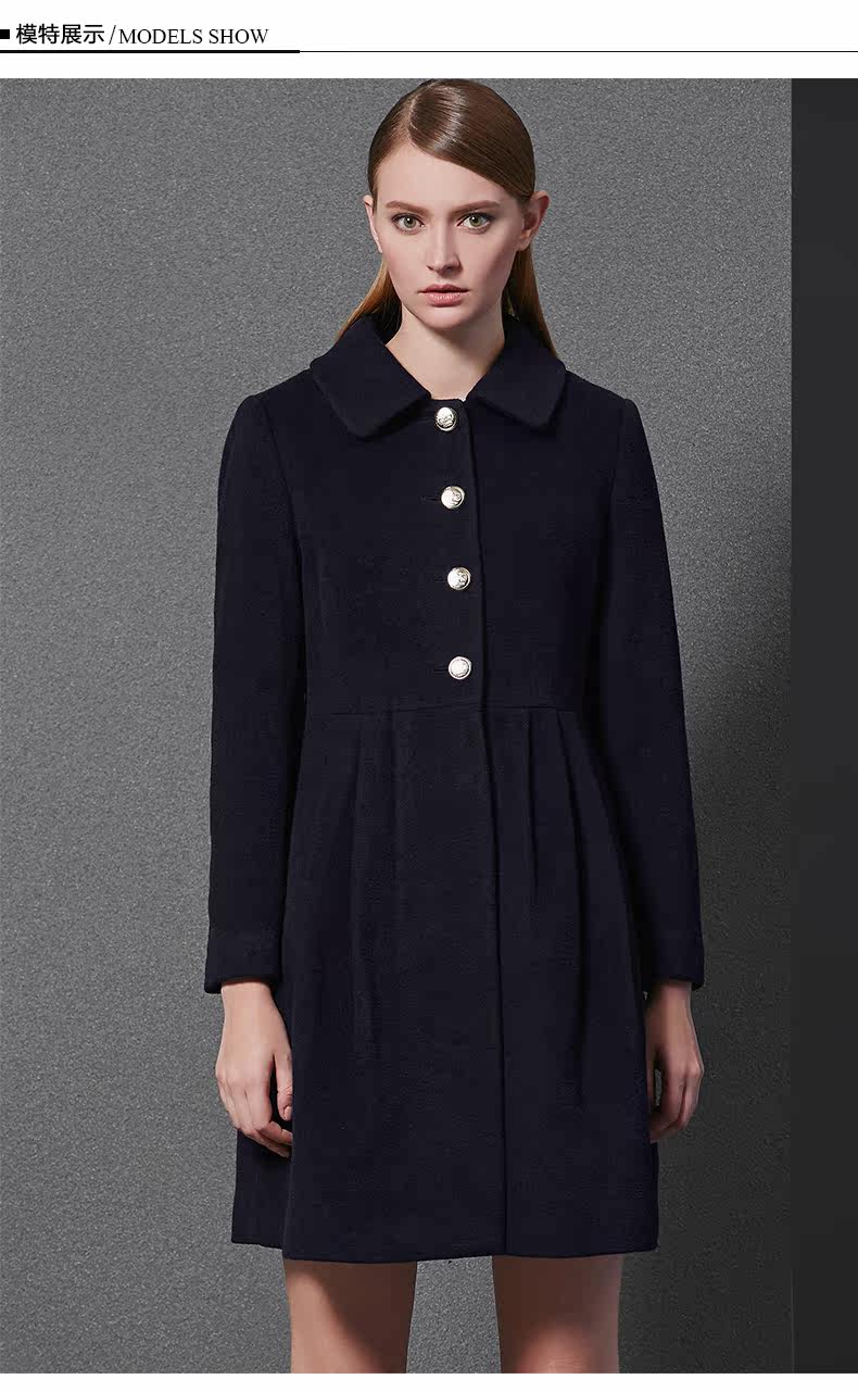 超级精选 穿dress 女士服饰 jessie杰西秋冬百搭娃娃领收腰羊毛呢大衣