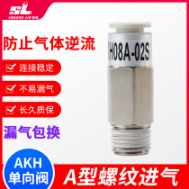 The threaded through tracheal one-way check valve joint AKH04 06 08 10 12A-M5 01 02 03 04S