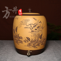 Self-production self-selling self-help tea water Yixing special price without glazed purple sand water cylinder water cylinder with tap natural water storage tank