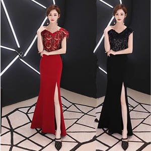 Dinner party dress new banquet fashion toast bride long dress