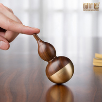Master copper tumbler gourd paperweight Black walnut home decoration decoration Town house lucky Feng Shui craft gift