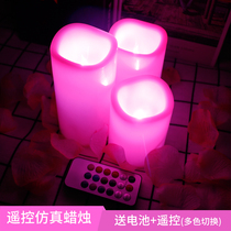 LED electronic remote control simulation paraffin candle wedding proposition romantic decoration arrangement