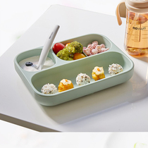 South Korea imported MOYUUM baby dinner plate platinum silicone suction cup partition plate large capacity anti-fall baby tableware